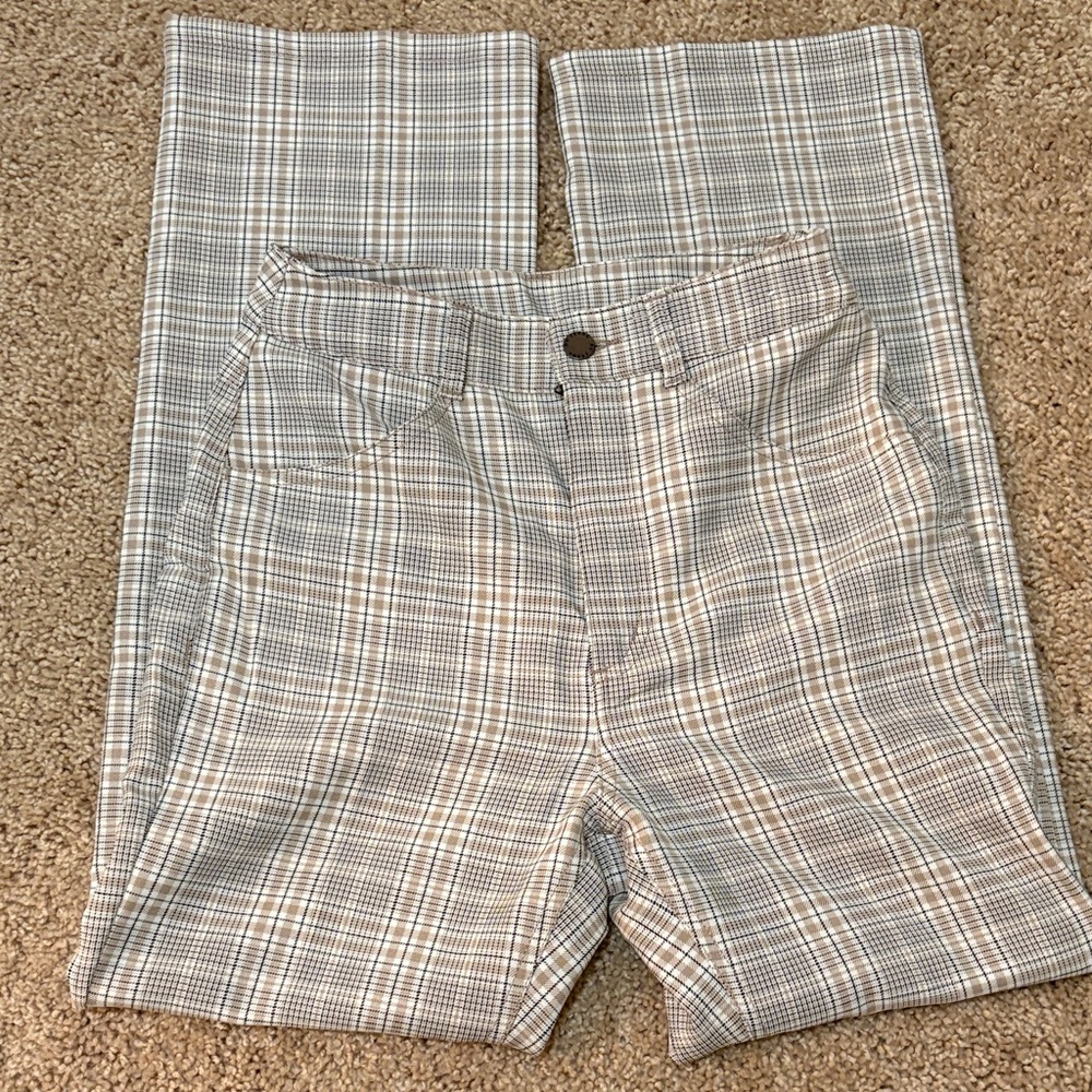 Plaid Wide Leg Pants